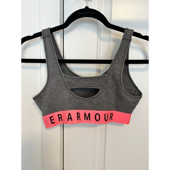 Under Armour Women's Favorite Cotton Everyday Bra Small Charcoal/PinkBlack S - Picture 4 of 8